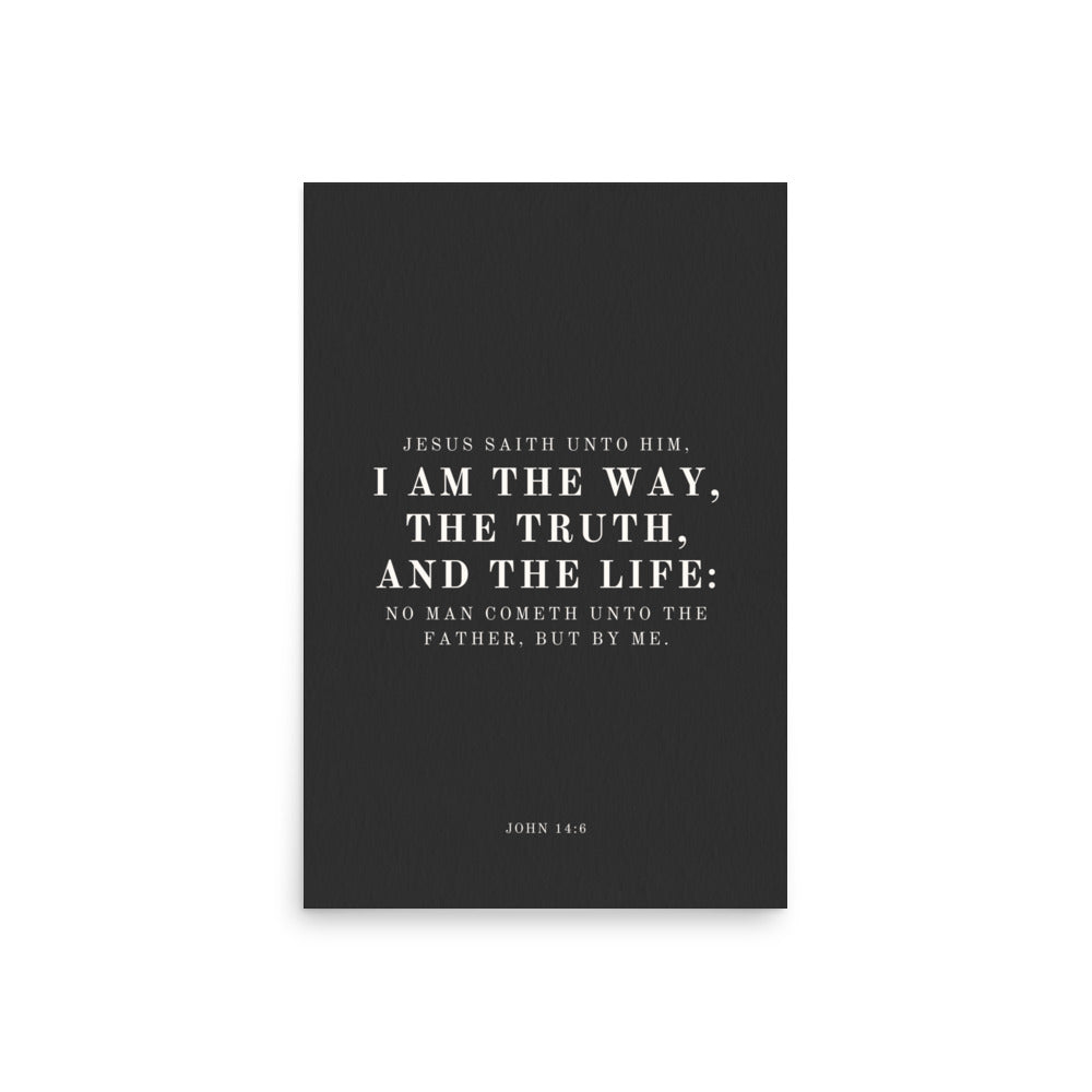 John 14:6 Black 20x30