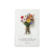 Matthew 5:9 With Flower Bouquet  