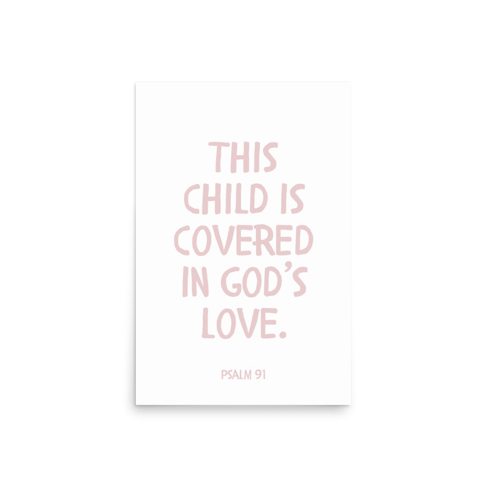Psalm 91 Verse - A Soft Nursery Wall Art Print