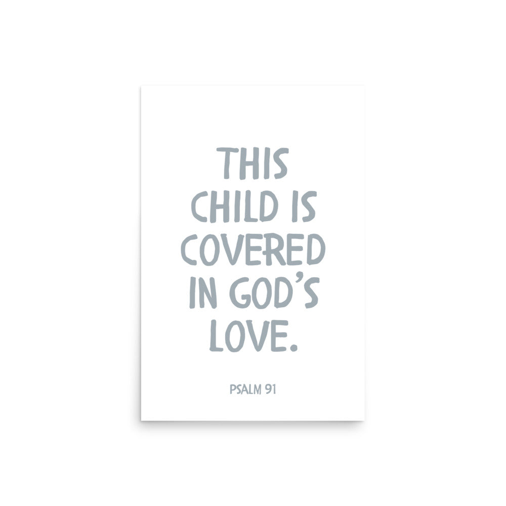Psalm 91 Verse - A Soft Nursery Wall Art Print
