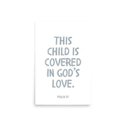 Psalm 91 Verse - A Soft Nursery Wall Art Print