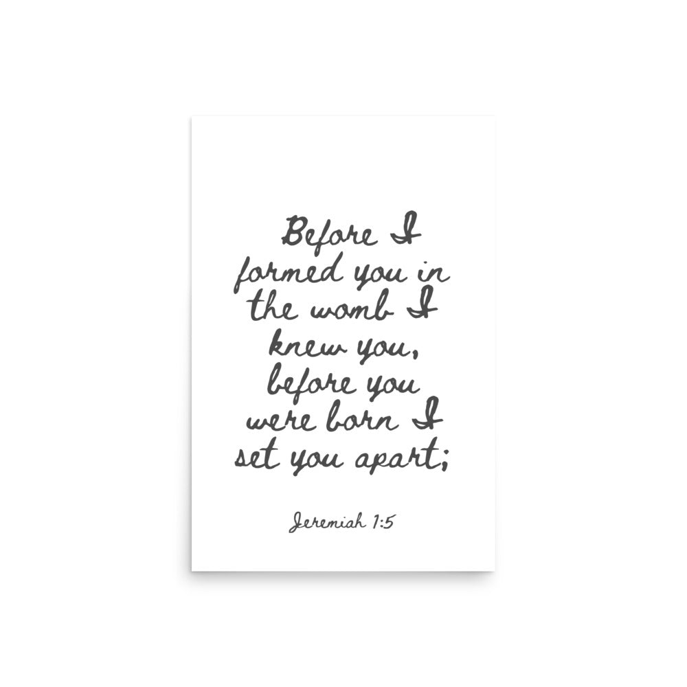 Jeremiah 1:5 - Framed Bible Verse Print