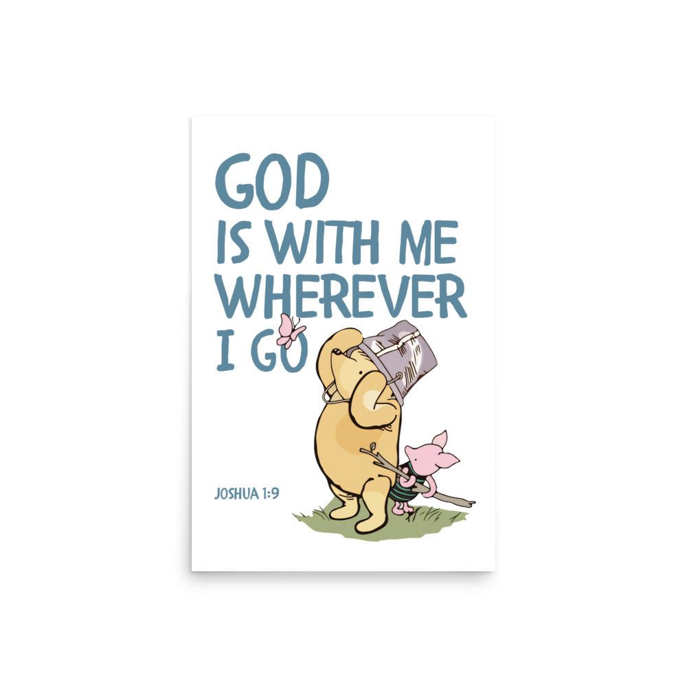 Joshua 1:9 – Winnie the Pooh Bear Inspired Scripture Print