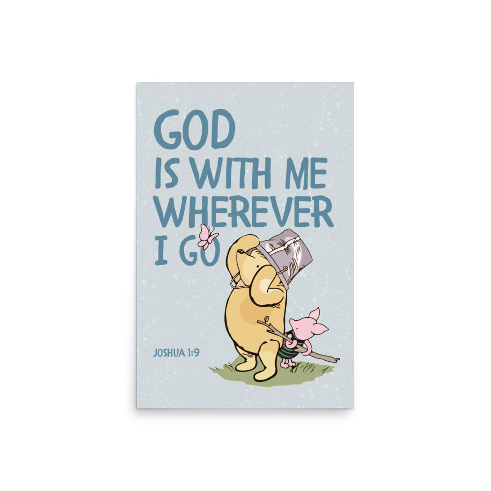Joshua 1:9 – Winnie the Pooh Bear Inspired Scripture Print
