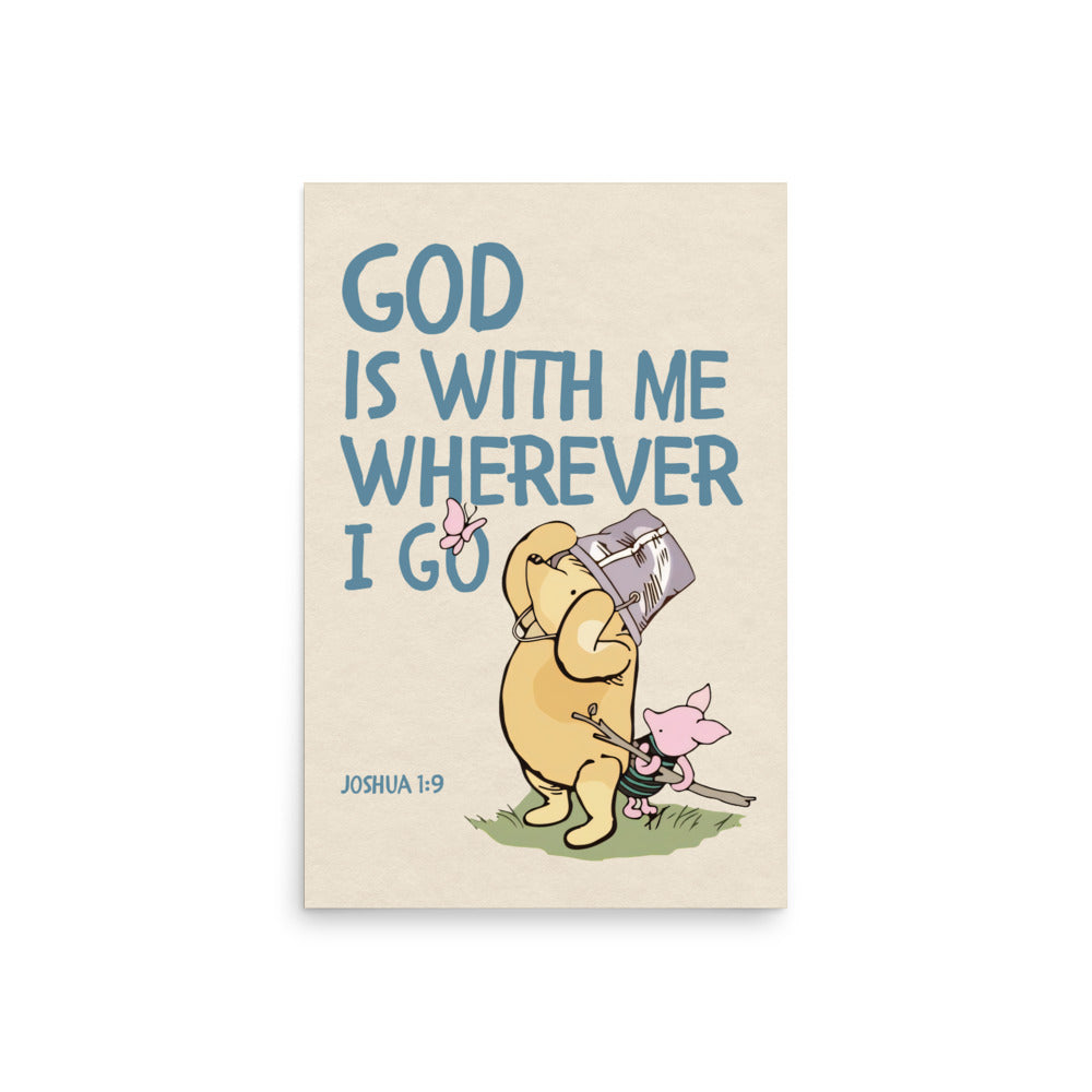 Joshua 1:9 – Winnie the Pooh Bear Inspired Scripture Print