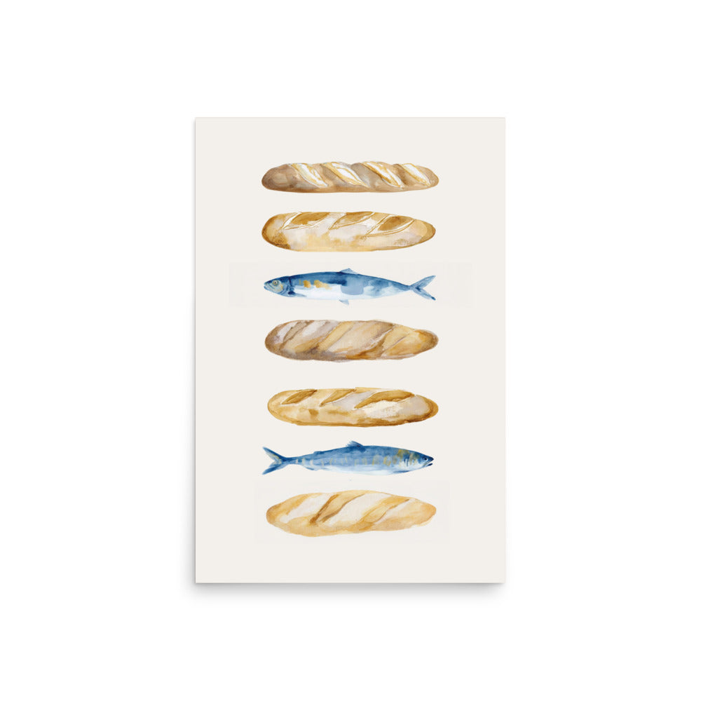 Five Loaves and Two Fish – Watercolor Style Scripture Print