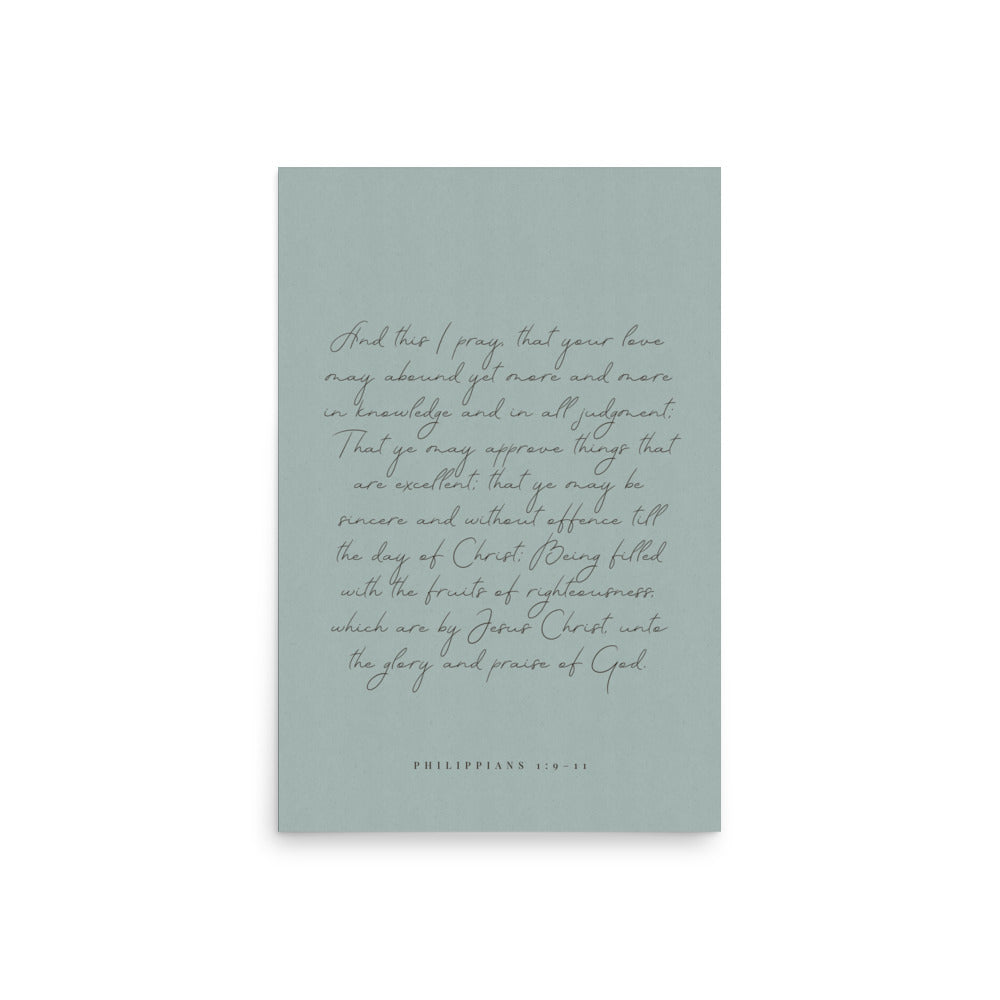 “Abound in Love” – Philippians 1:9–11 KJV Scripture Wall Art