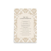 The Ten Commandments: Arch Design Print with Roman Numerals or List