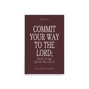 Commit Your Way: Psalm 37:5 Premium Matte Bible Verse Art