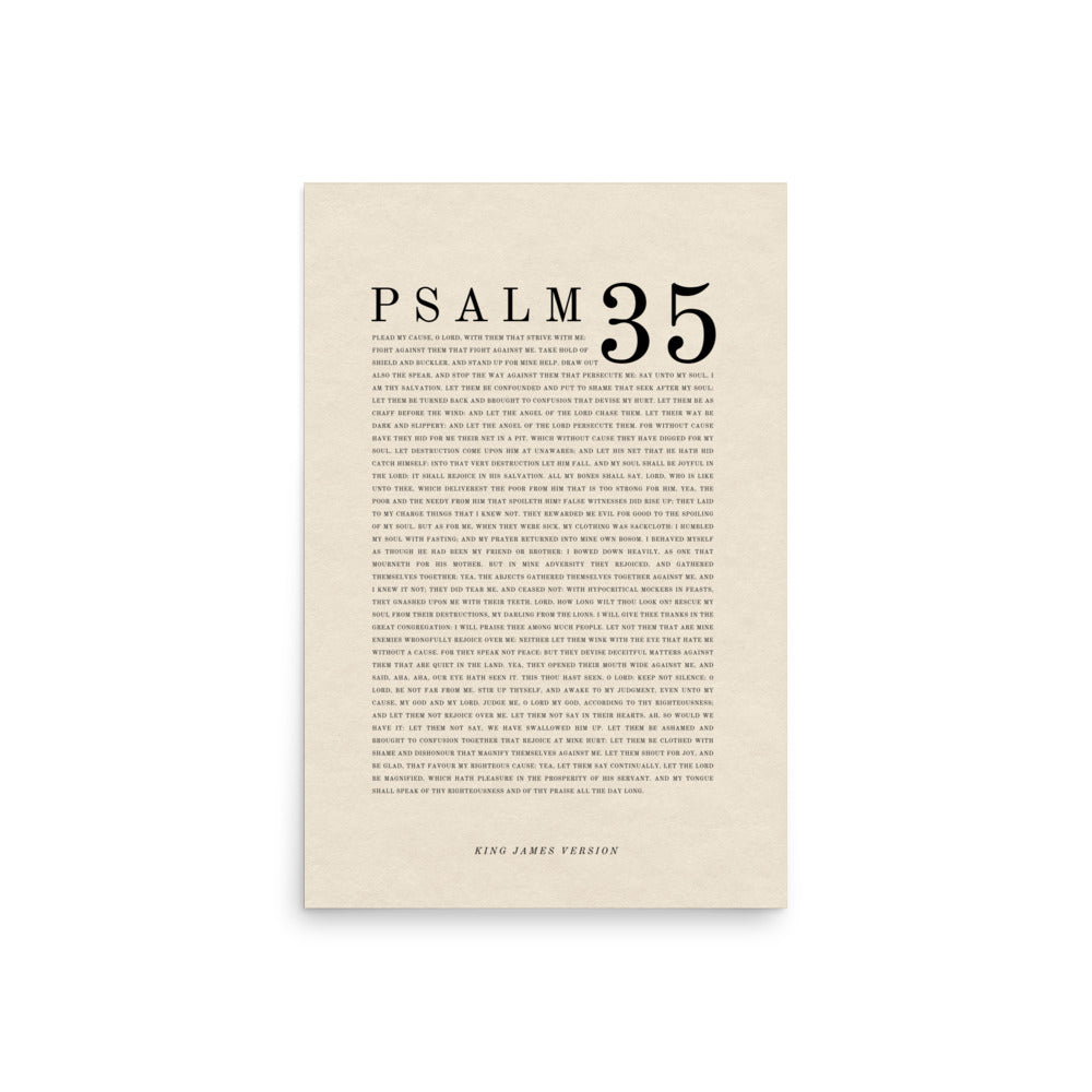 Psalm 35 Full Chapter Wall Art | Complete Scripture Print