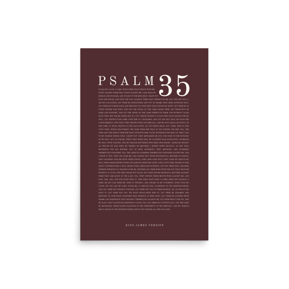 Psalm 35 Full Chapter Wall Art | Complete Scripture Print