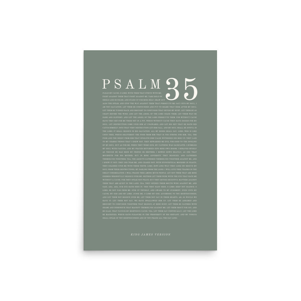 Psalm 35 Full Chapter Wall Art | Complete Scripture Print