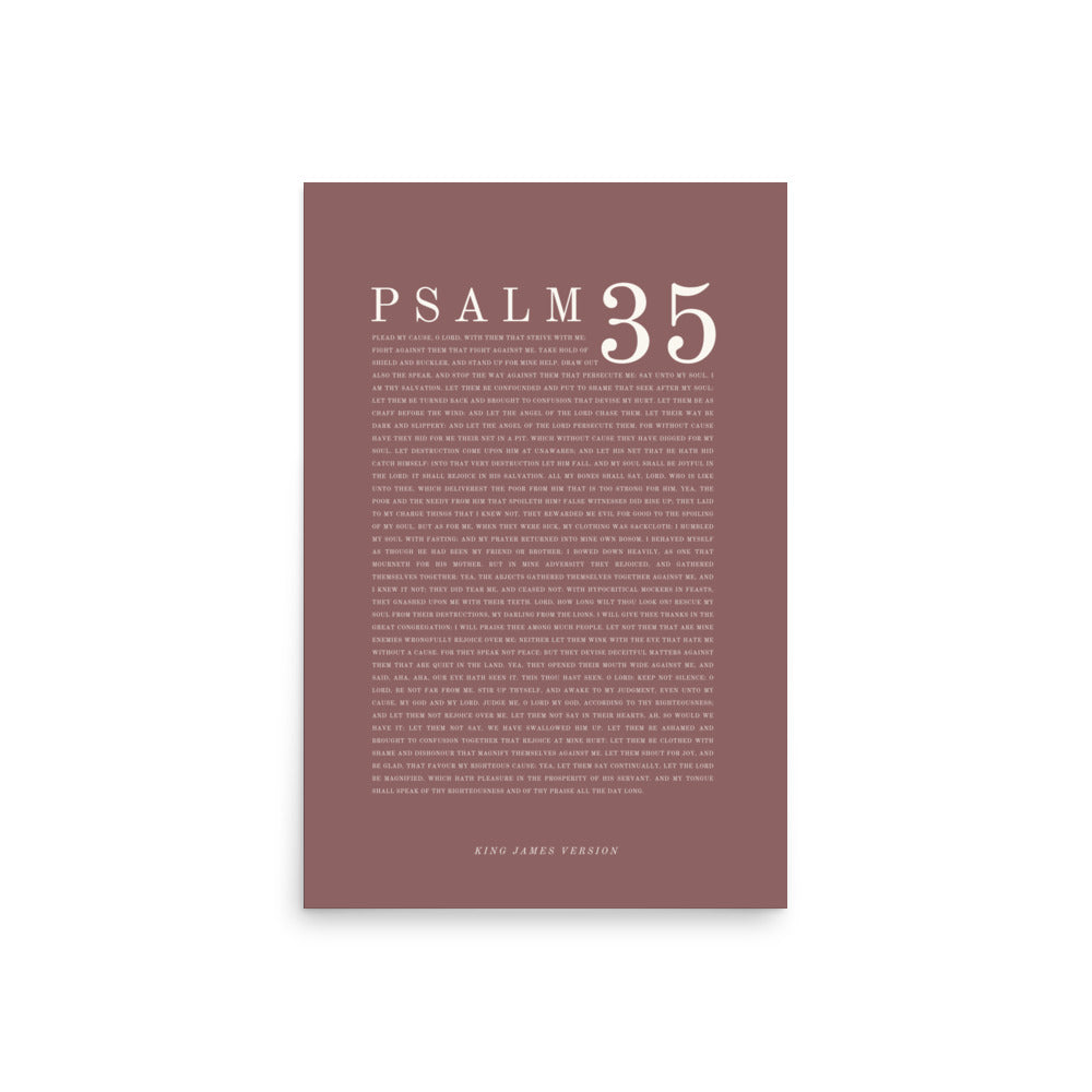 Psalm 35 Full Chapter Wall Art | Complete Scripture Print