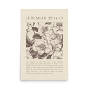 Jeremiah 29:11 - Floral On Beige  