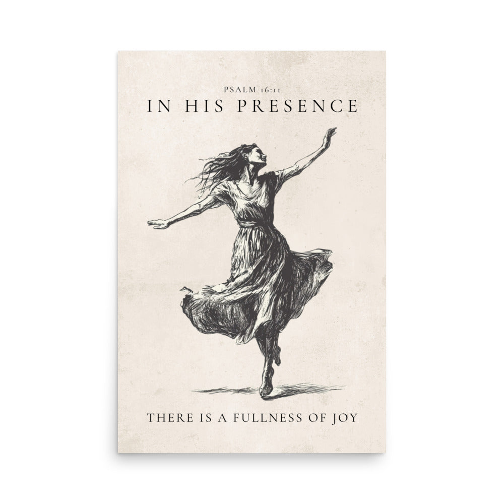Psalm 16:11 Dancer Art On Beige Background  