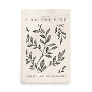 John 15:5 Vintage Floral On Beige Background  