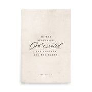 Genesis 1:1 White 24x36