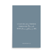 Philippians 4:13 Print - Light Blue Background  