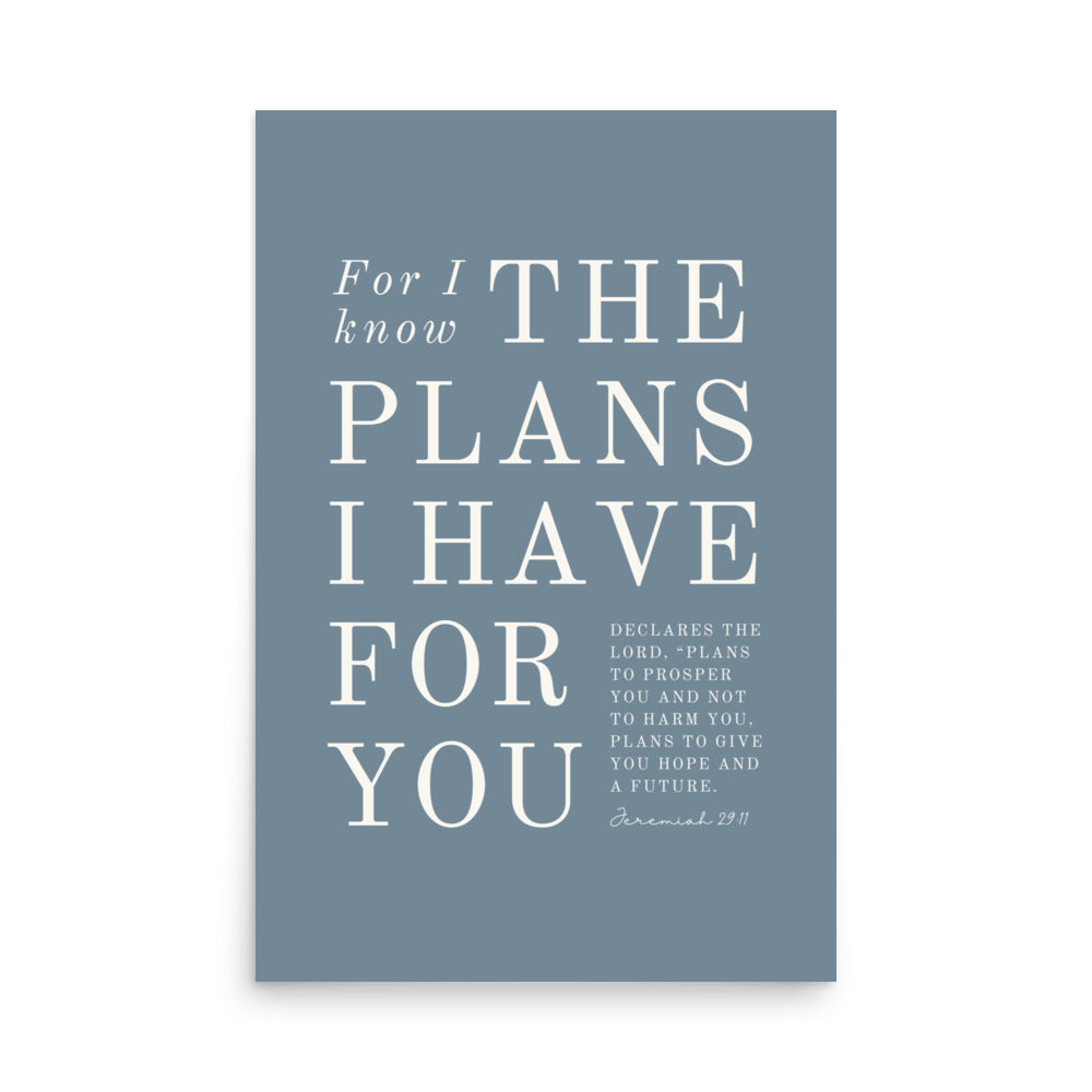 Jeremiah 29:11 Warm Blues Slate Gray 24x36