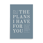 Jeremiah 29:11 Warm Blues Slate Gray 24x36
