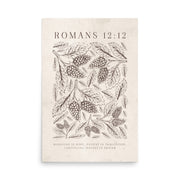 Romans 12:12 Floral On Beige  