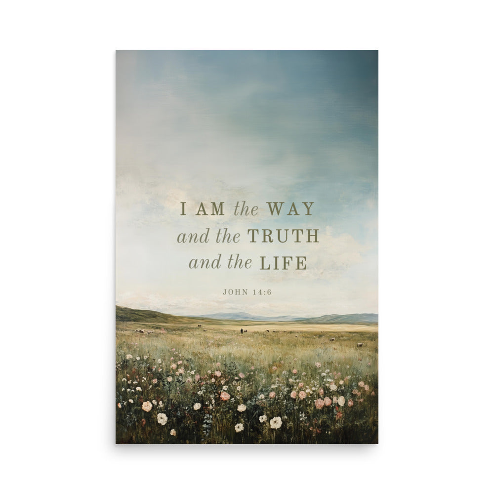 John 14:6 Meadow Dark Text 24x36