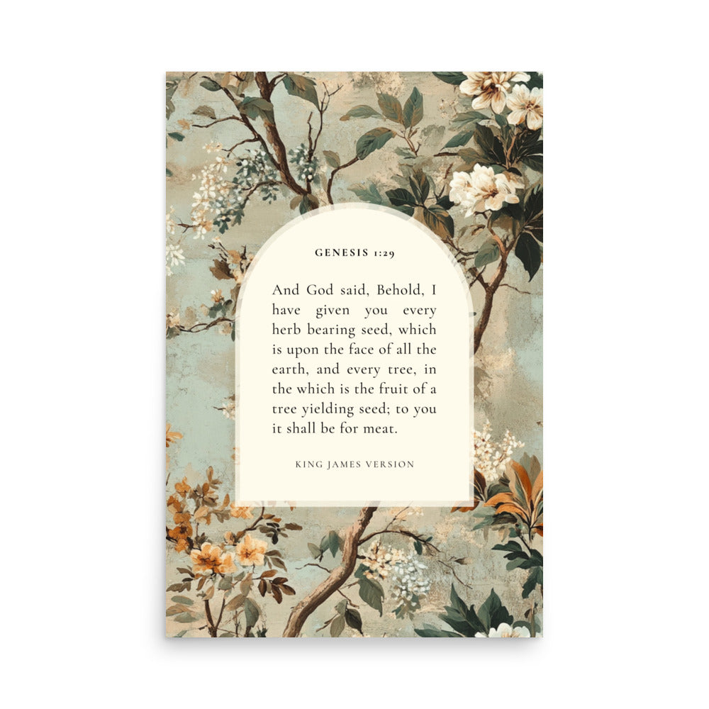Matthew 5:44 Botanical Background 24x36