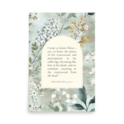 Philippians 3:10-11 –  Soft Floral Background 24x36