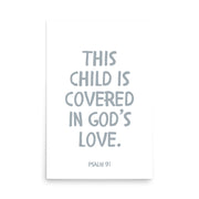 Psalm 91 Verse - A Soft Nursery Wall Art Print