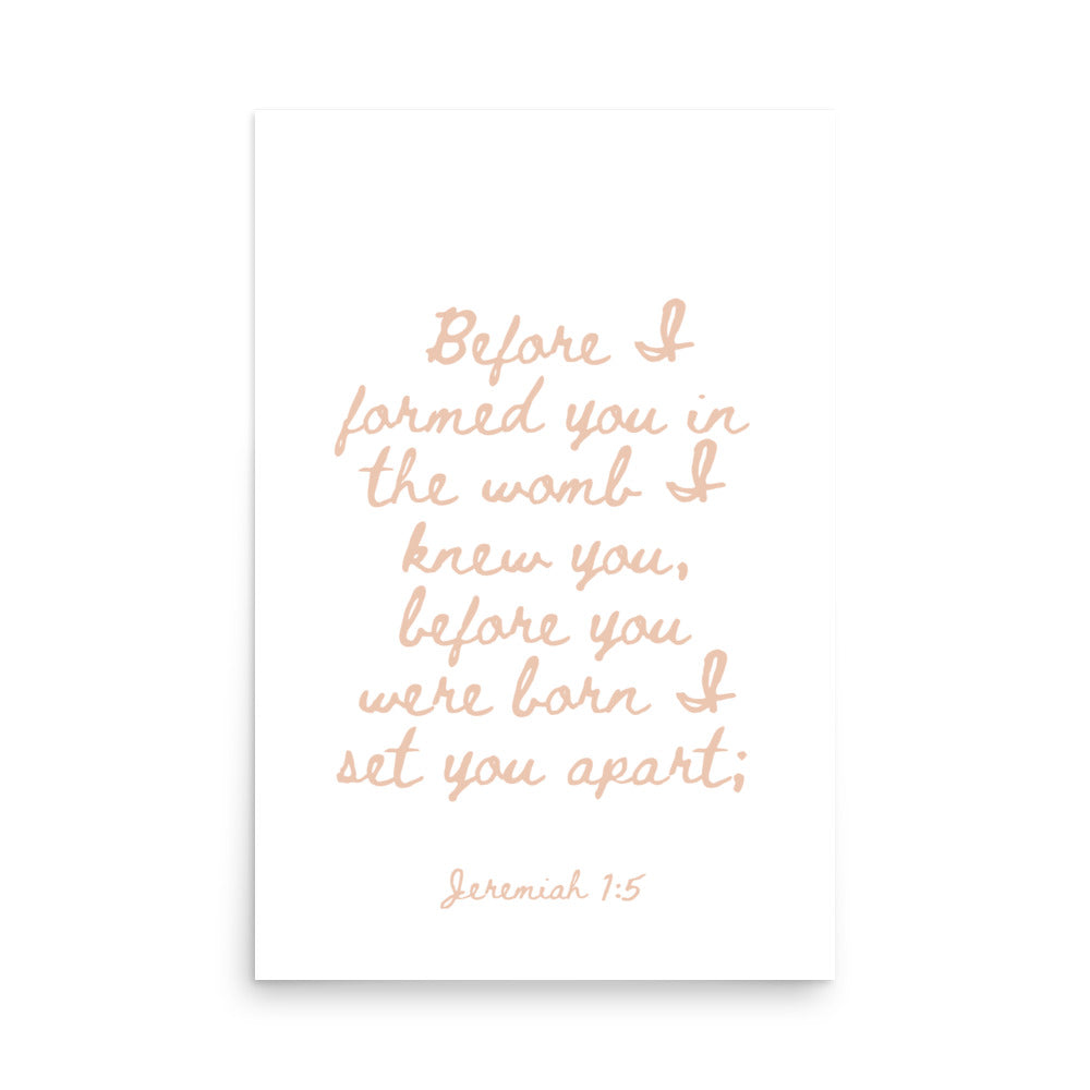 Jeremiah 1:5 - Framed Bible Verse Print