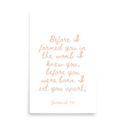 Jeremiah 1:5 - Framed Bible Verse Print