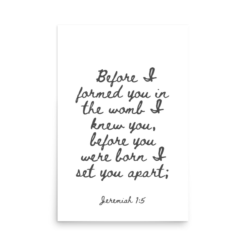 Jeremiah 1:5 - Framed Bible Verse Print