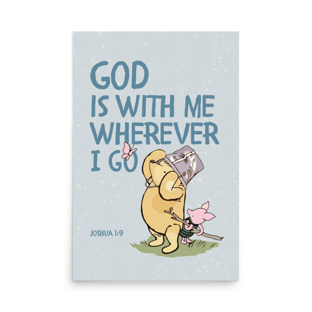 Joshua 1:9 – Winnie the Pooh Bear Inspired Scripture Print