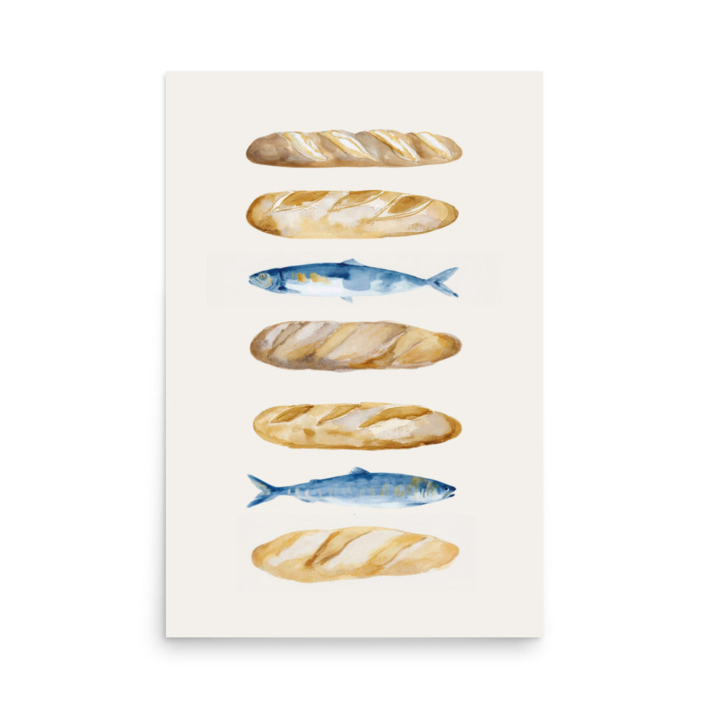 Five Loaves and Two Fish – Watercolor Style Scripture Print