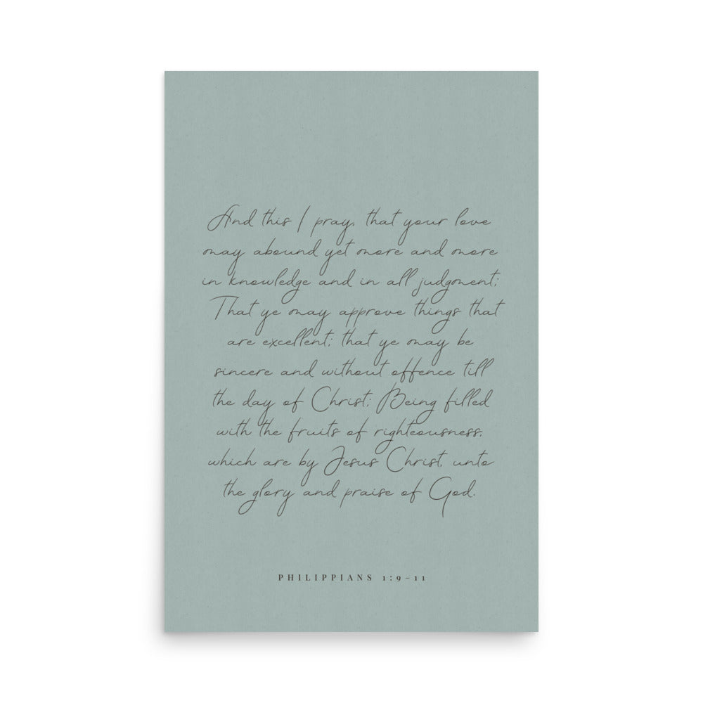 “Abound in Love” – Philippians 1:9–11 KJV Scripture Wall Art