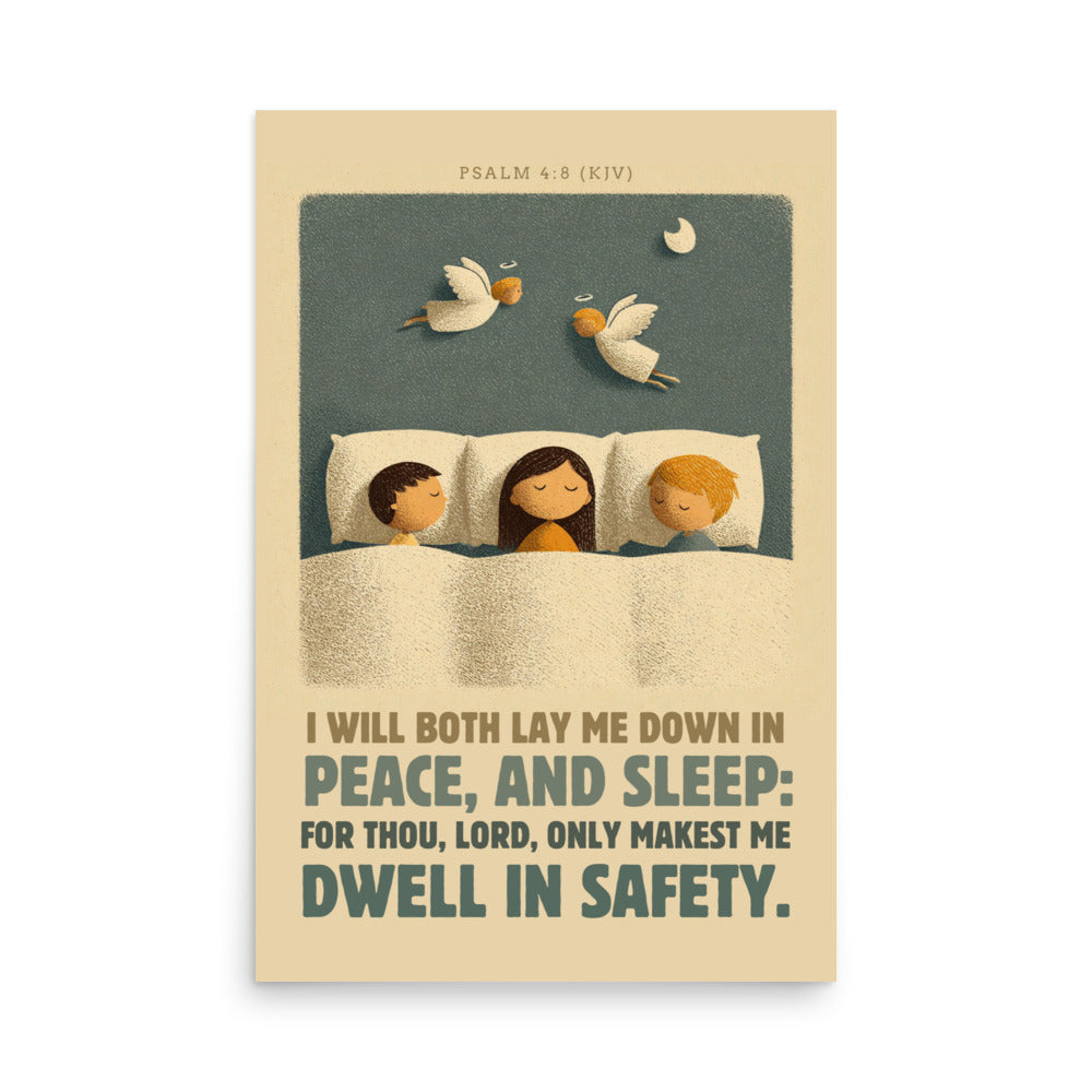 Psalm 4:8 Nursery Wall Art