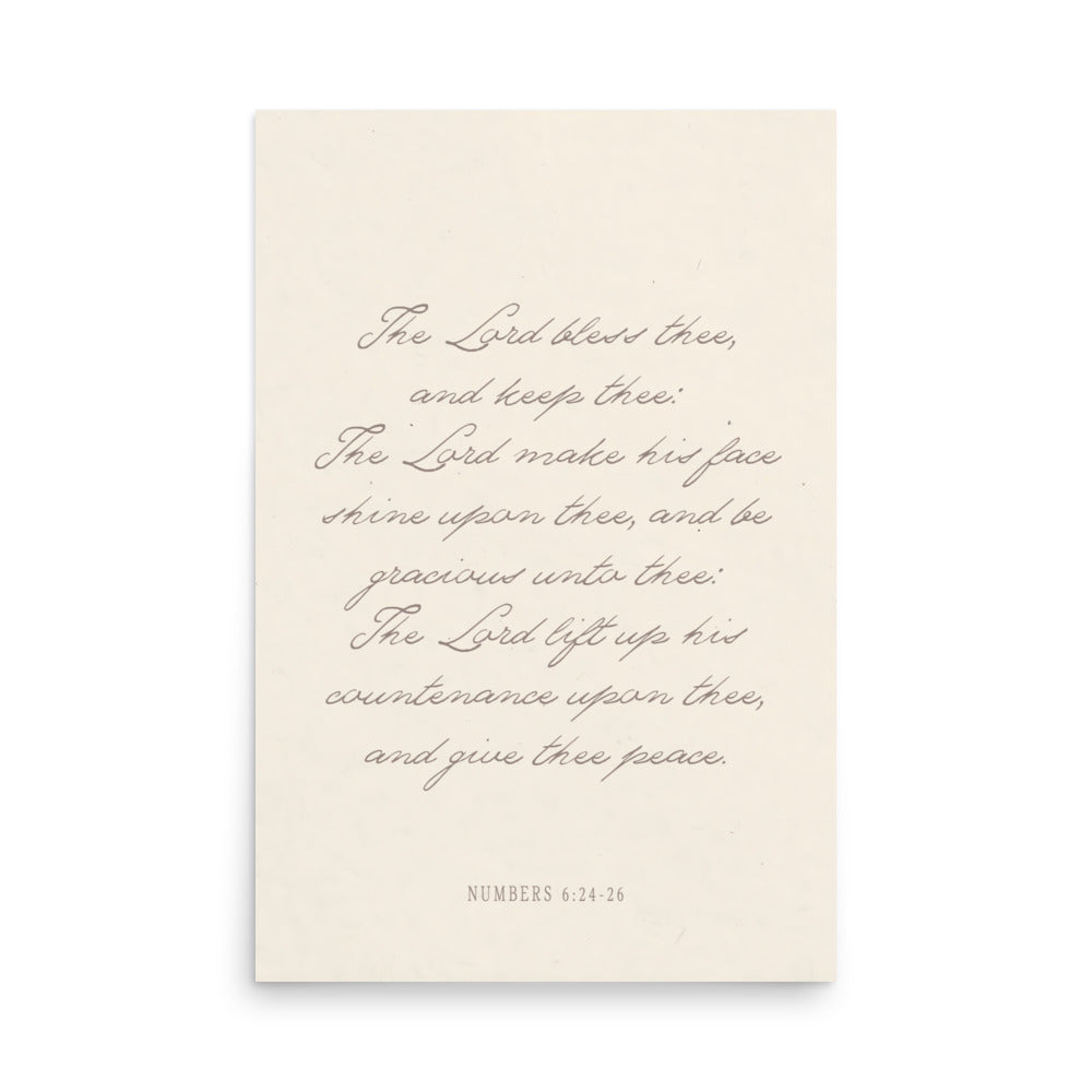 "The Lord Bless You" Numbers 6:24-26 Art | Available in 3 Colors