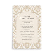 The Ten Commandments: Arch Design Print with Roman Numerals or List