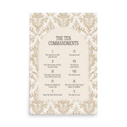 The Ten Commandments: Arch Design Print with Roman Numerals or List
