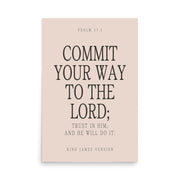 Commit Your Way: Psalm 37:5 Premium Matte Bible Verse Art