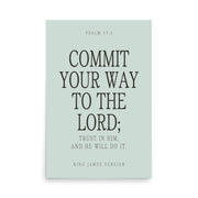 Commit Your Way: Psalm 37:5 Premium Matte Bible Verse Art