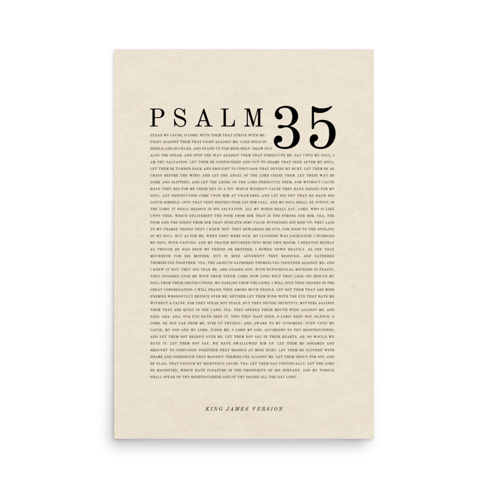Psalm 35 Full Chapter Wall Art | Complete Scripture Print