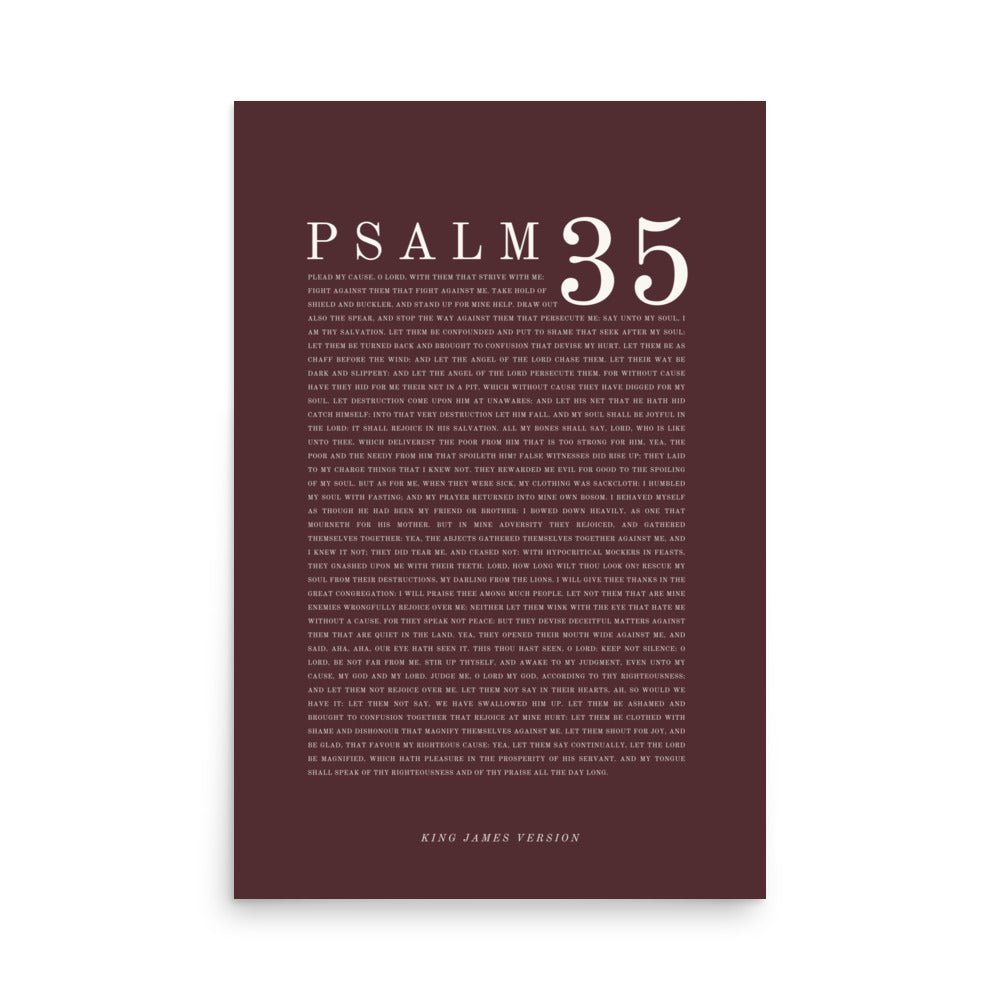Psalm 35 Full Chapter Wall Art | Complete Scripture Print