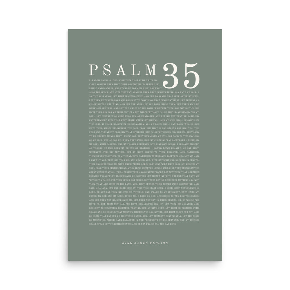 Psalm 35 Full Chapter Wall Art | Complete Scripture Print