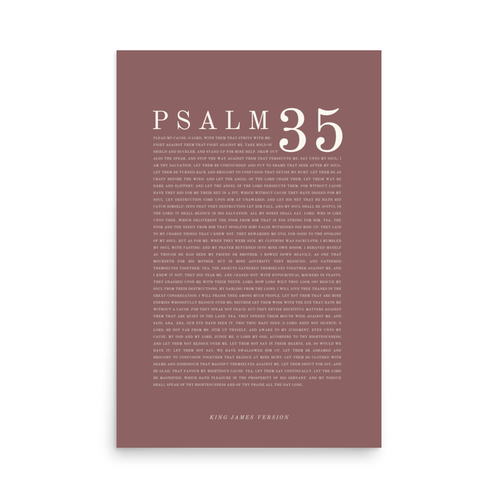 Psalm 35 Full Chapter Wall Art | Complete Scripture Print