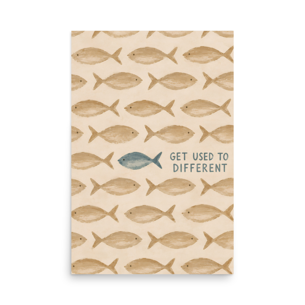 Get Used To Different Christian wall art — Unframed Matte Paper / 24″×36″ portrait mockup
