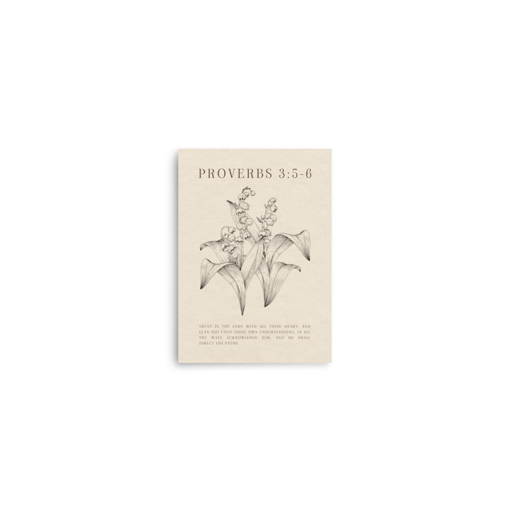 Proverbs 3:5-6 Floral On Beige Background  