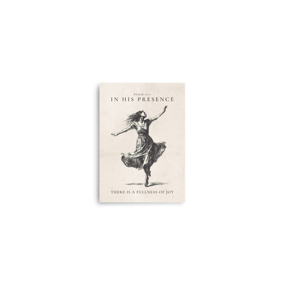 Psalm 16:11 Dancer Art On Beige Background  