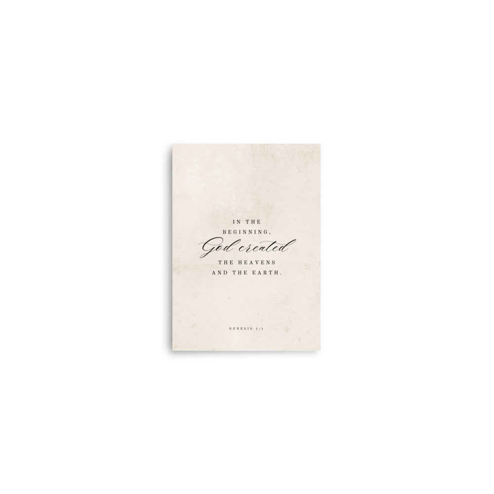 Genesis 1:1 White 5x7