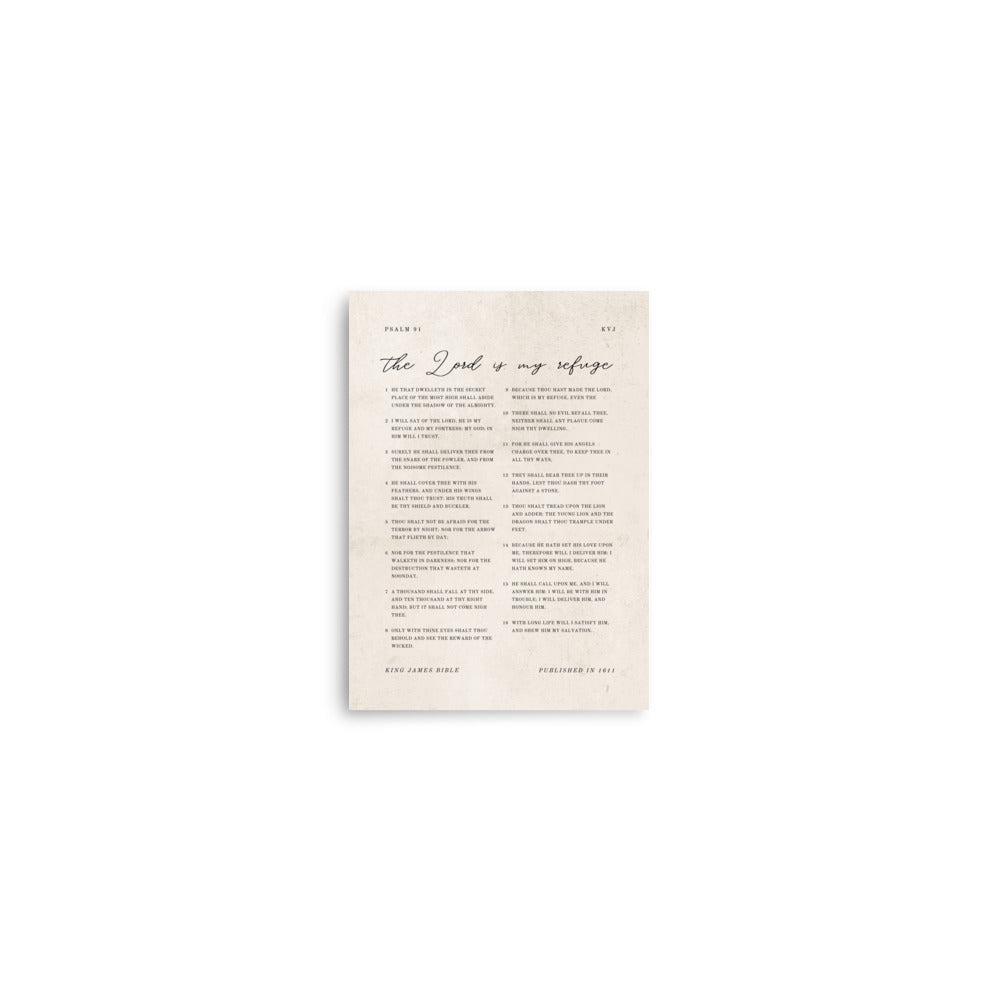 Psalm 91 KJV Entire Chapter On Beige  